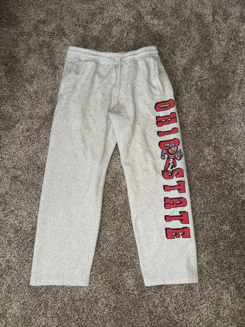 Hollister Gray Sweatpants with Red Ohio State Graphic